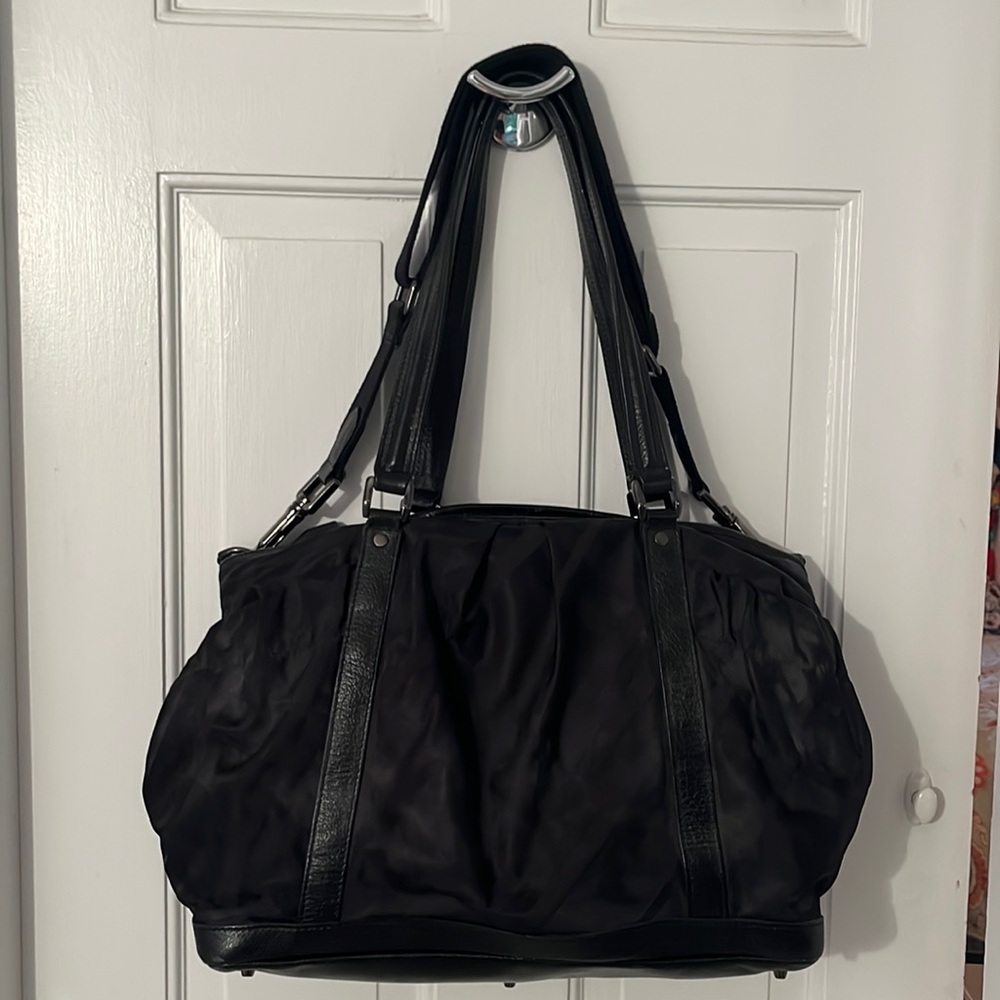 Burberry black check diaper bag